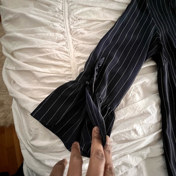 Navy Blue Pinstripe Dress (just above the knee) - Picture 3 of 6